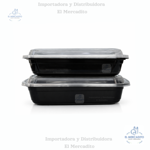 Jarra de Vidrio (2) Contenedor Negro para Microhondas, de 28 oz, 32 oz