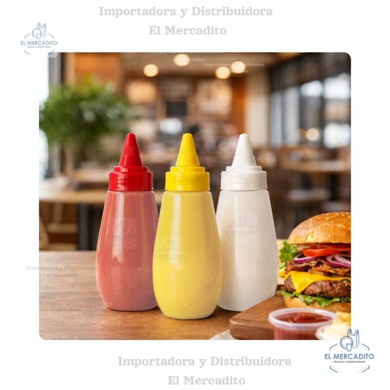 Botella Salsera Plástica 10 oz