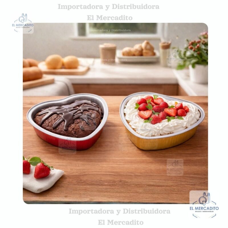 Molde de Aluminio Corazón 2 tamaños, grande, mediano