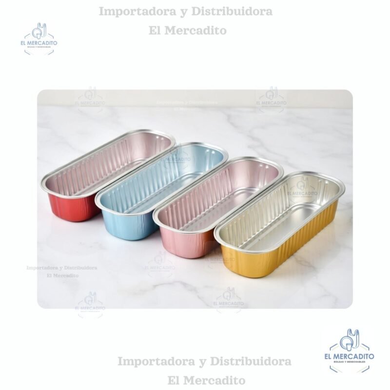 Molde de Aluminio Rectangular de Colores