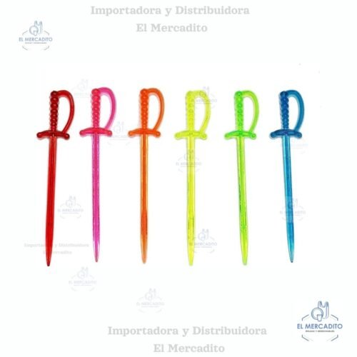 Palillos Plásticos con Forma de Espada