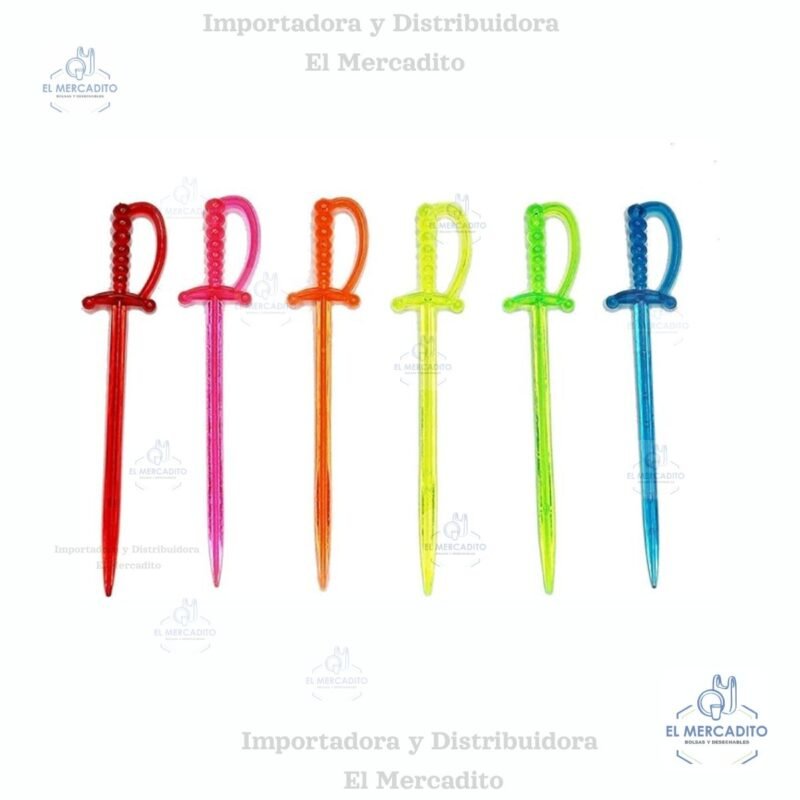 Palillos Plásticos con Forma de Espada