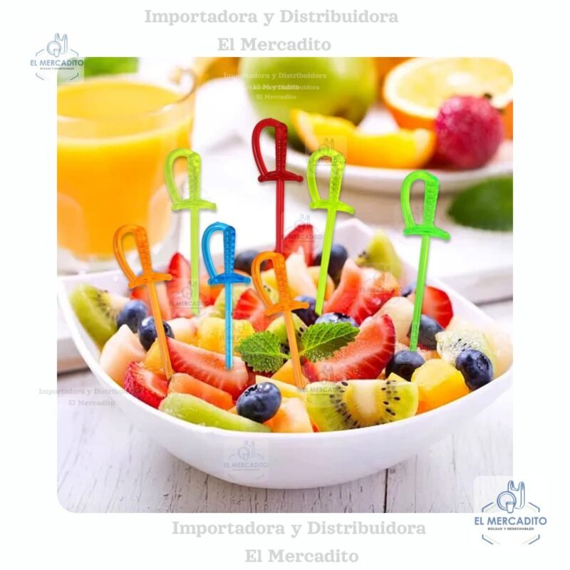 Palillos Plásticos con Forma de Espada