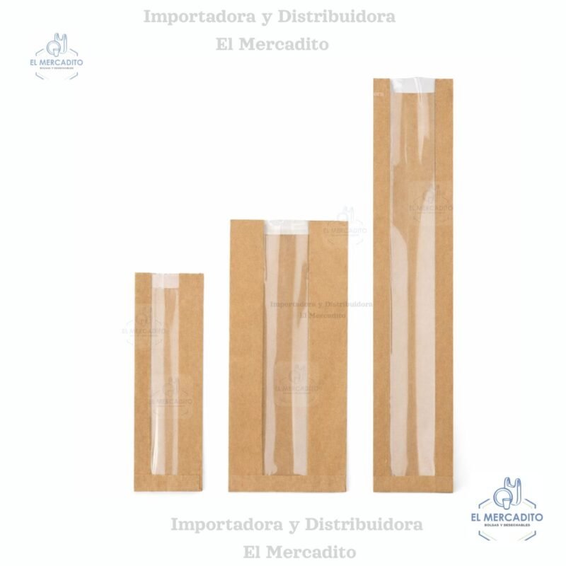 Bolsa de Papel con Ventana para pan baguette o reposteria