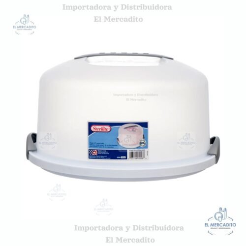Copia de 01 Plantilla -2 Contenedor Servidor para pastel circular Sterilite color blanco, con capacidad para 12 porciones.