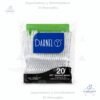 Cuchara plástica transparente Darnel, 11 cm, 20 unidades por paquete