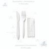 Cuchara - Tenedor - Servilleta / Kit 3 piezas