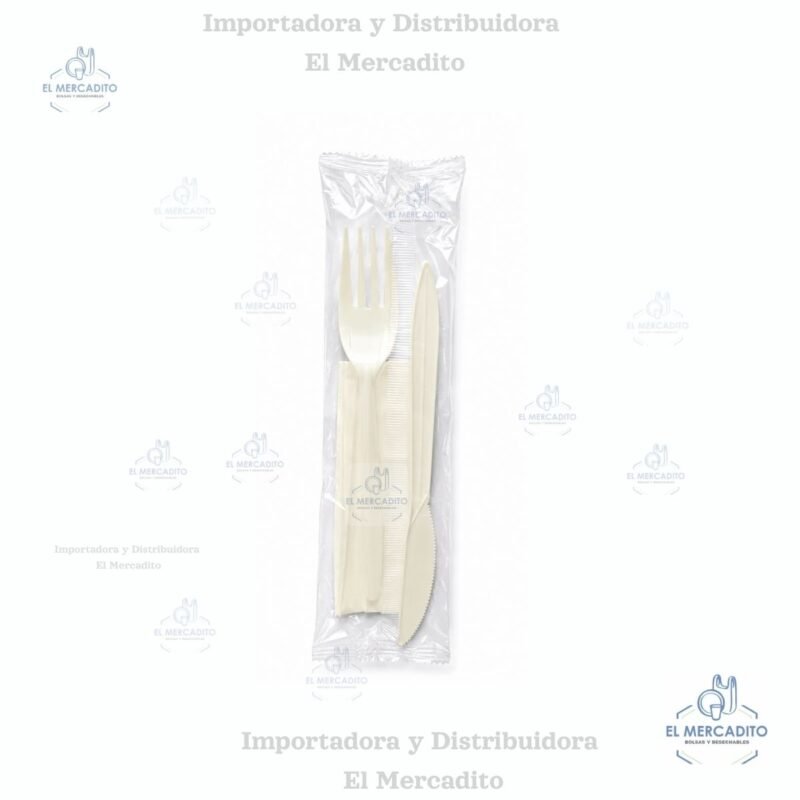 Cuchara - Tenedor - Servilleta / Kit 3 piezas