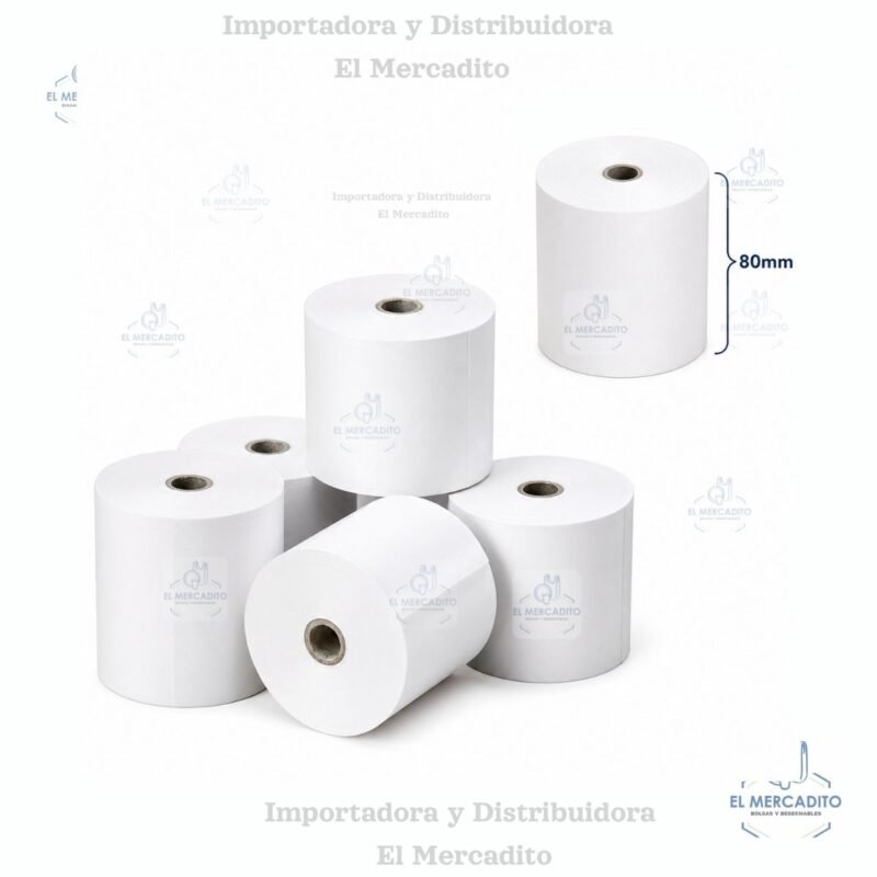 Rollo de Papel Térmico para Impresora Punto de Venta, 80 mm