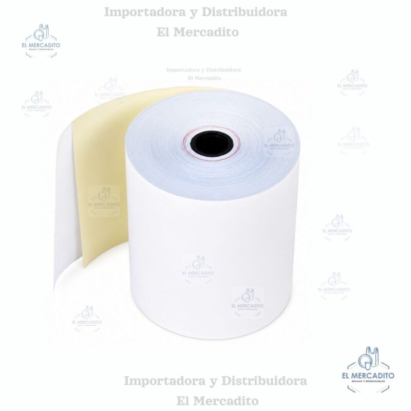 Rollo de Papel con Copia para Impresoras Punto de Venta, 80 mm