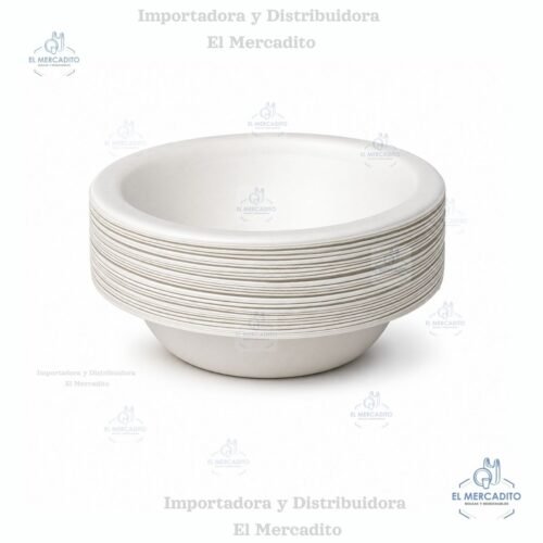 Tazón Biodegradable 12 oz en Bagazo de Caña, en paquetes de 25 unidades