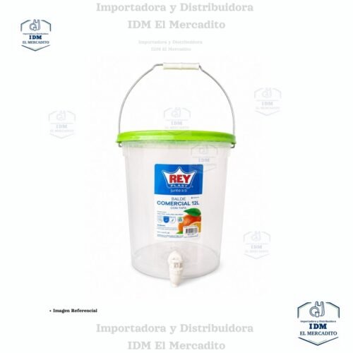 12 Litros Balde Comercial 12 Lts. C/tapa , Asa De Metal Y Caño Hermético