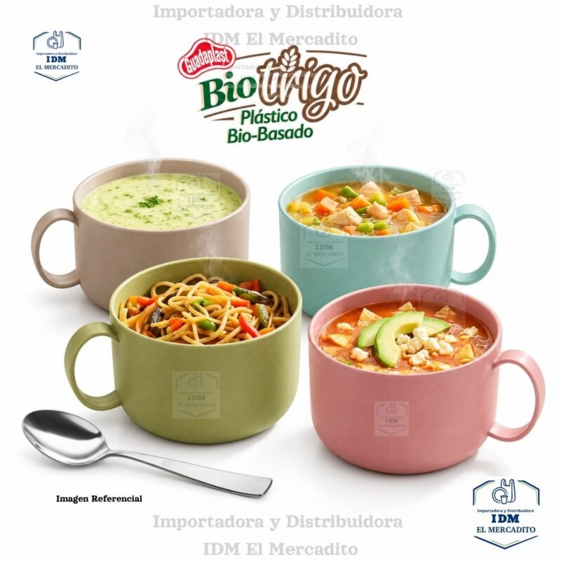 4 Taza Sopera con tapa 20 oz, Set de 2 unidades, biotrigo