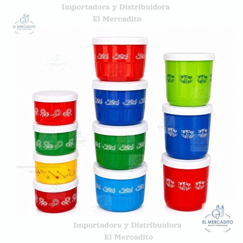 Taza Cremeras plásticas decoradas, variedad de tamaños