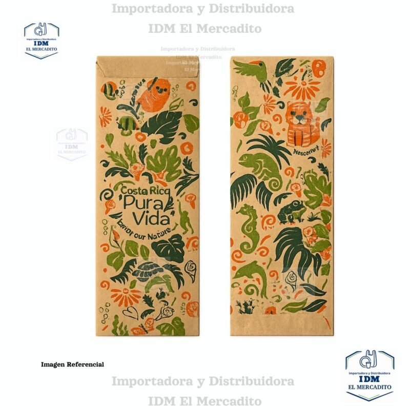 Bolsa de papel para tenedores - cubiertos - cucharas, estilo pura vida, en paquetes de 250 gr, 80 bolsas aproximadamente