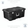 Caja Plástica de almacenamiento, negro con mango de titanio y cierres de acero galvanizado Sterilite