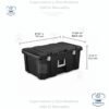 Caja Plástica de almacenamiento, negro con mango de titanio y cierres de acero galvanizado Sterilite