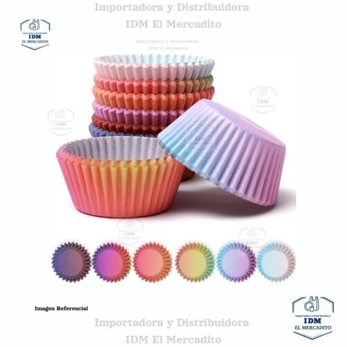 Capsulas de papel para Muffin, Cupcakes, 25 unidades por paquete aproximadamente, color degradados