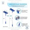 Escobilla de ventanas con varilla de extensión de 20-30 pulgadas para Coche Parabrisas Espejo Limpieza de vidrio