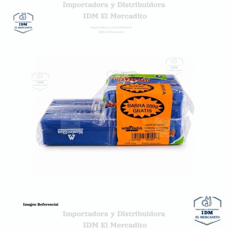 Jabón en barra Monteazul 400 gr, + 1 barra de 200 gramos gratis