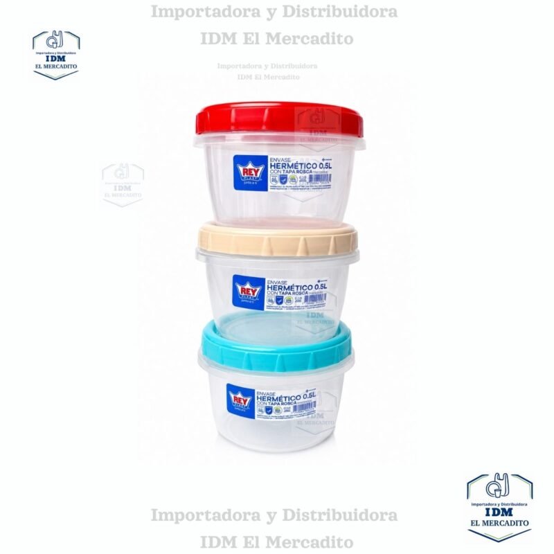 Envase Hermético 0.5 L C/ Tapa Rosca