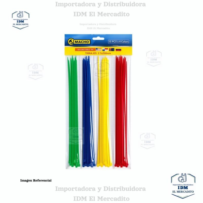 Gazas plásticas de colores, tirrajes 2.7 x 250 mm, 15 pcs x 4 colores