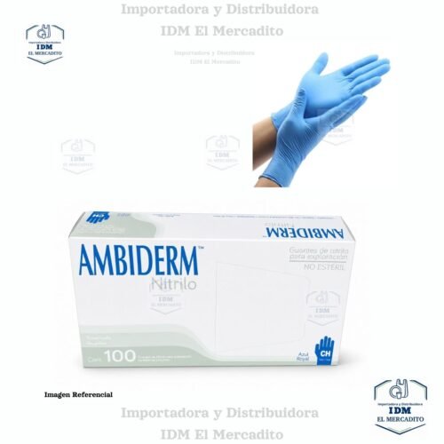 Guantes de nitrito azules pequeños Ambiderm, 100 unidades