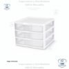 Organizador Sterilite de 3 niveles de 3 cajones anchos, organizador de escritorio de plástico con cajones transparentes