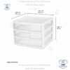 Organizador Sterilite de 3 niveles de 3 cajones anchos, organizador de escritorio de plástico con cajones transparentes