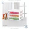 Organizador Sterilite de 3 niveles de 3 cajones anchos, organizador de escritorio de plástico con cajones transparentes