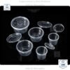 Tazas souffle transparentes para salsas, condimentos, con tapa unidas, 1 oz, 2 oz, 3 oz y 5 oz, en paquetes de 25 unidades