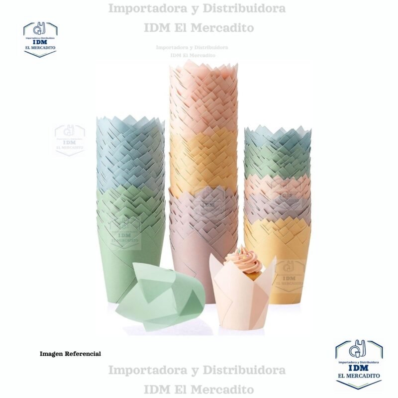 Capsulas de papel para Muffin estilo tulipán, Cupcakes, 50 unidades por paquete aproximadamente, degrado Morandi
