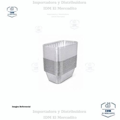 Molde de aluminio 16 x 9 cm de 1 libra, con tapa transparente, en paquetes de 25 unidades, N1609