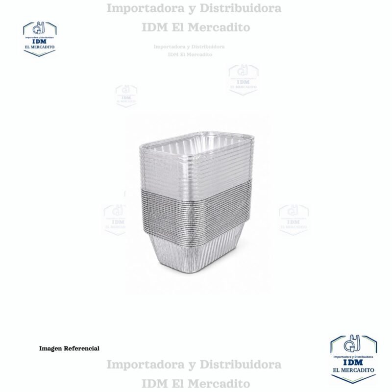 Molde de aluminio 16 x 9 cm de 1 libra, con tapa transparente, en paquetes de 25 unidades, N1609