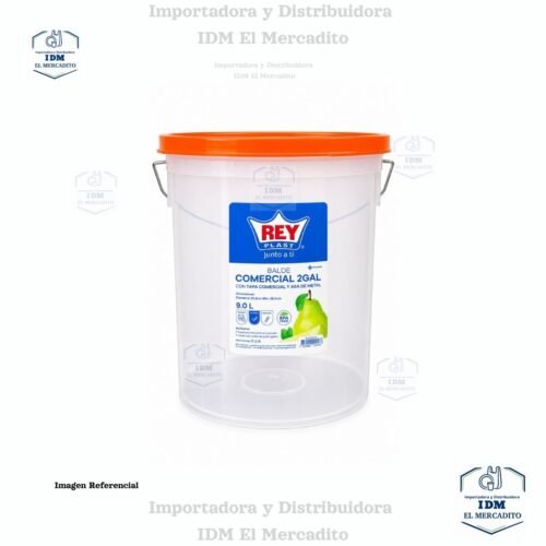Balde Comercial #2, 2 Galones C/ Tapa Comercial Y Asa De Metal