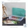 Caja plástica de almacenamiento multiusos con tapa, azul Molokai