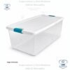 Caja plástica de almacenamiento de 100L con tapa clip Sterilite