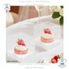 Caja cup cake, para muffins, con caja plastica transparente y bases de color rosa, blanco y dorado 9 x 9 x 9 cm