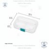 Caja plástica pequeña blanca dividida de 8 ½"
