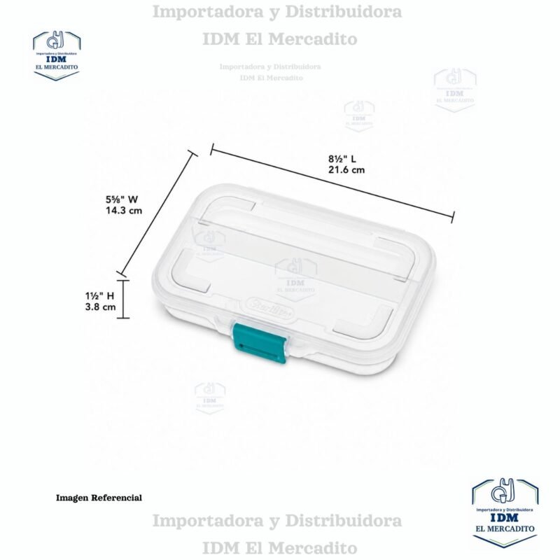 Caja plástica pequeña blanca dividida de 8 ½"