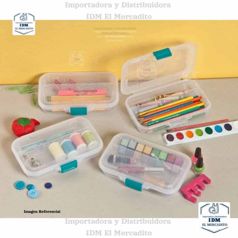 Caja plástica pequeña blanca dividida de 8 ½"
