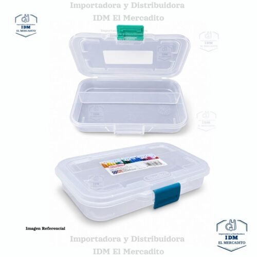 Caja plástica pequeña blanca dividida de 8 ½"