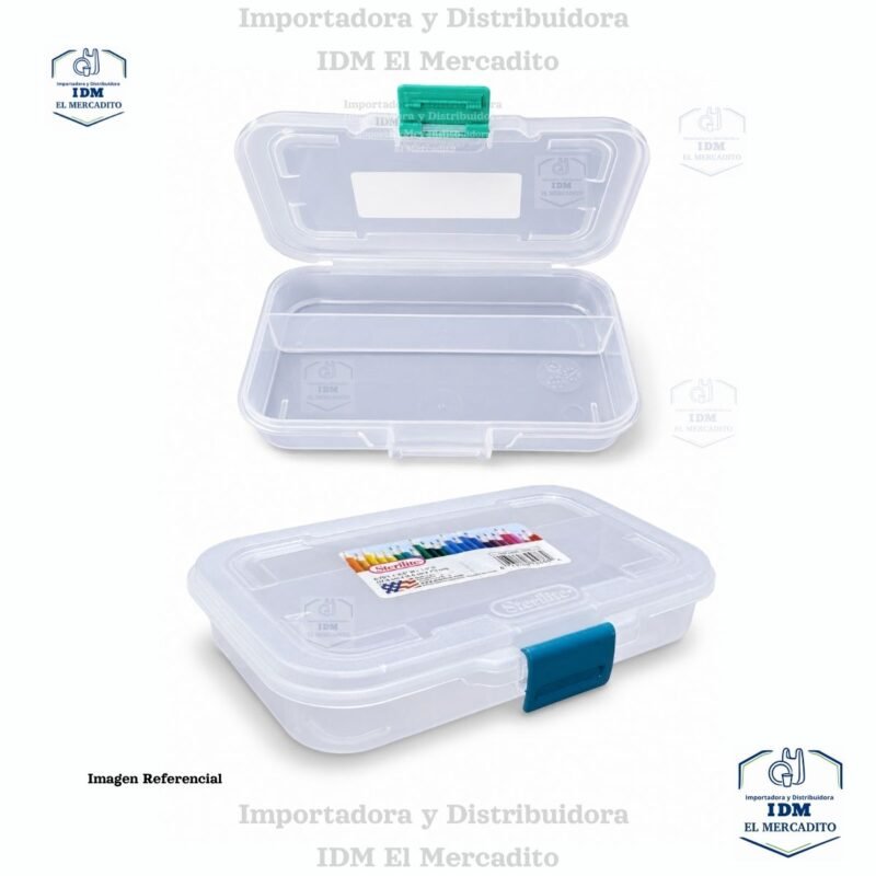 Caja plástica pequeña blanca dividida de 8 ½"