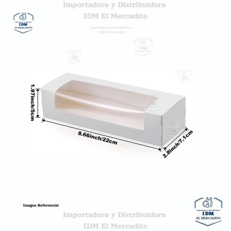 Cajas de galletas de 22 x 7 x 5 cm, cajas blancas para panadería con ventana, caja de pastel para pan, postres, magdalenas, donas, dulces y pasteles