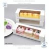 Cajas de galletas de 22 x 7 x 5 cm, cajas blancas para panadería con ventana, caja de pastel para pan, postres, magdalenas, donas, dulces y pasteles