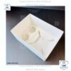Caja para mini queque y cup cakes, 2 cup cakes + 1 mini queque, con tapa transparente