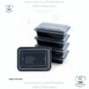 Contenedor Rectangular Negro, 24 oz, en paquetes de 10 unidades