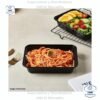 Contenedor Rectangular Negro, 24 oz, en paquetes de 10 unidades