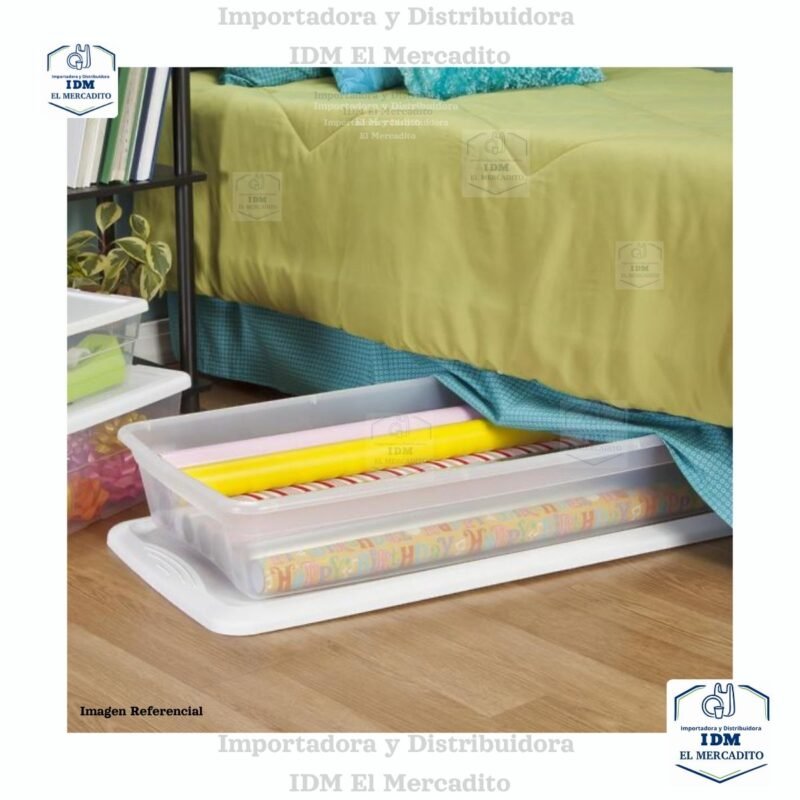 Caja plástica bajo cama con tapa 39 Litros