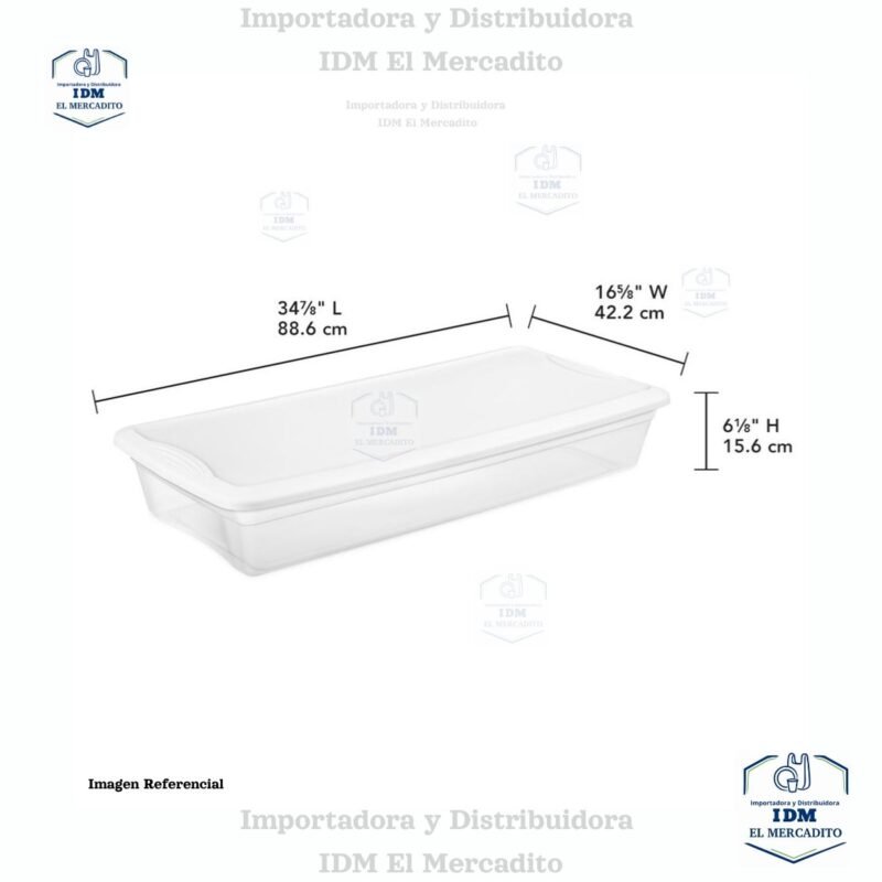 Caja plástica bajo cama con tapa 39 Litros